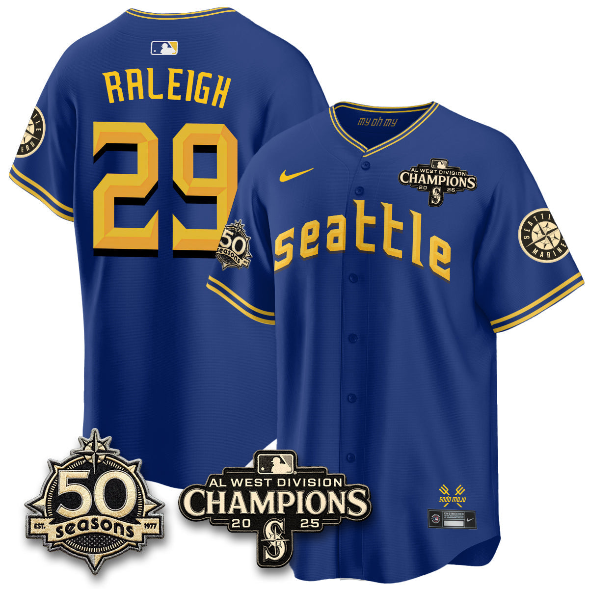 SEA Vapor Premier Limited Jersey - 50th Anniversary & AL West Division Champions - Steelheads Community Funds - All Stitched