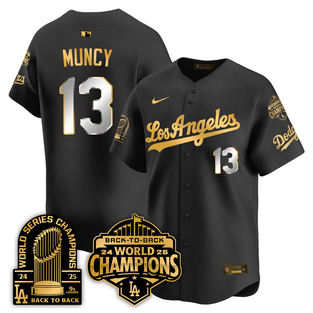 LAD Gold Collection Limited Gold Jersey - 9x & B2B Champs - Stitched