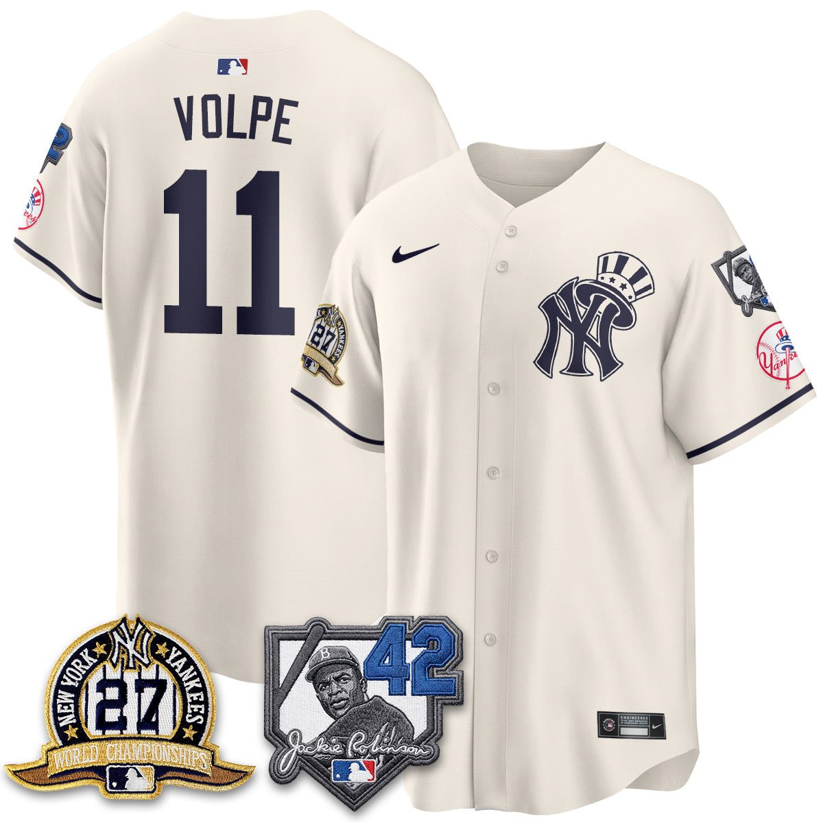 NYY 2026 Jackie Robinson Day Vapor Limited Gold Edition Jersey - All Stitched - V2
