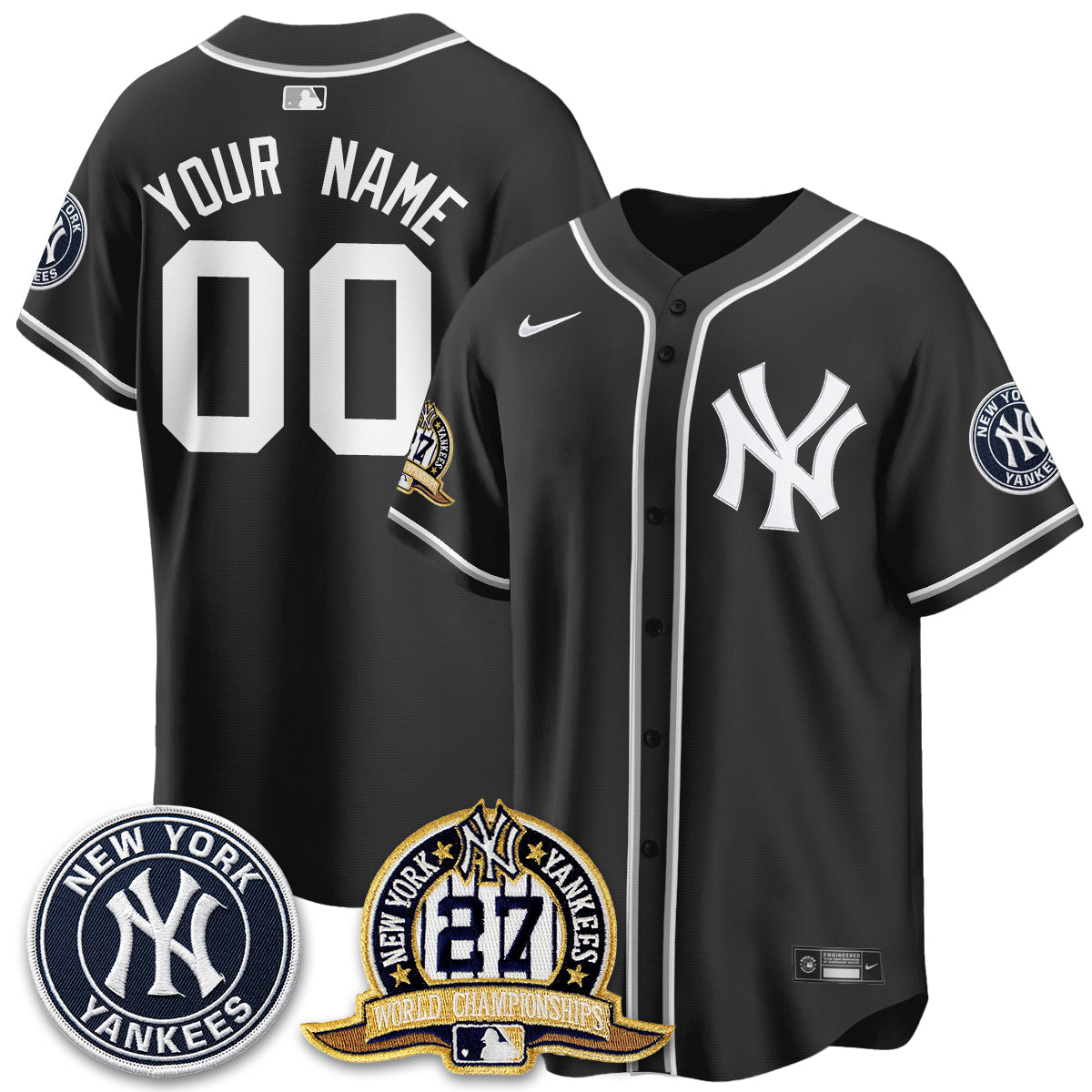NYY 2026 Black Out Style Vapor Limited Custom Jersey - All Stitched