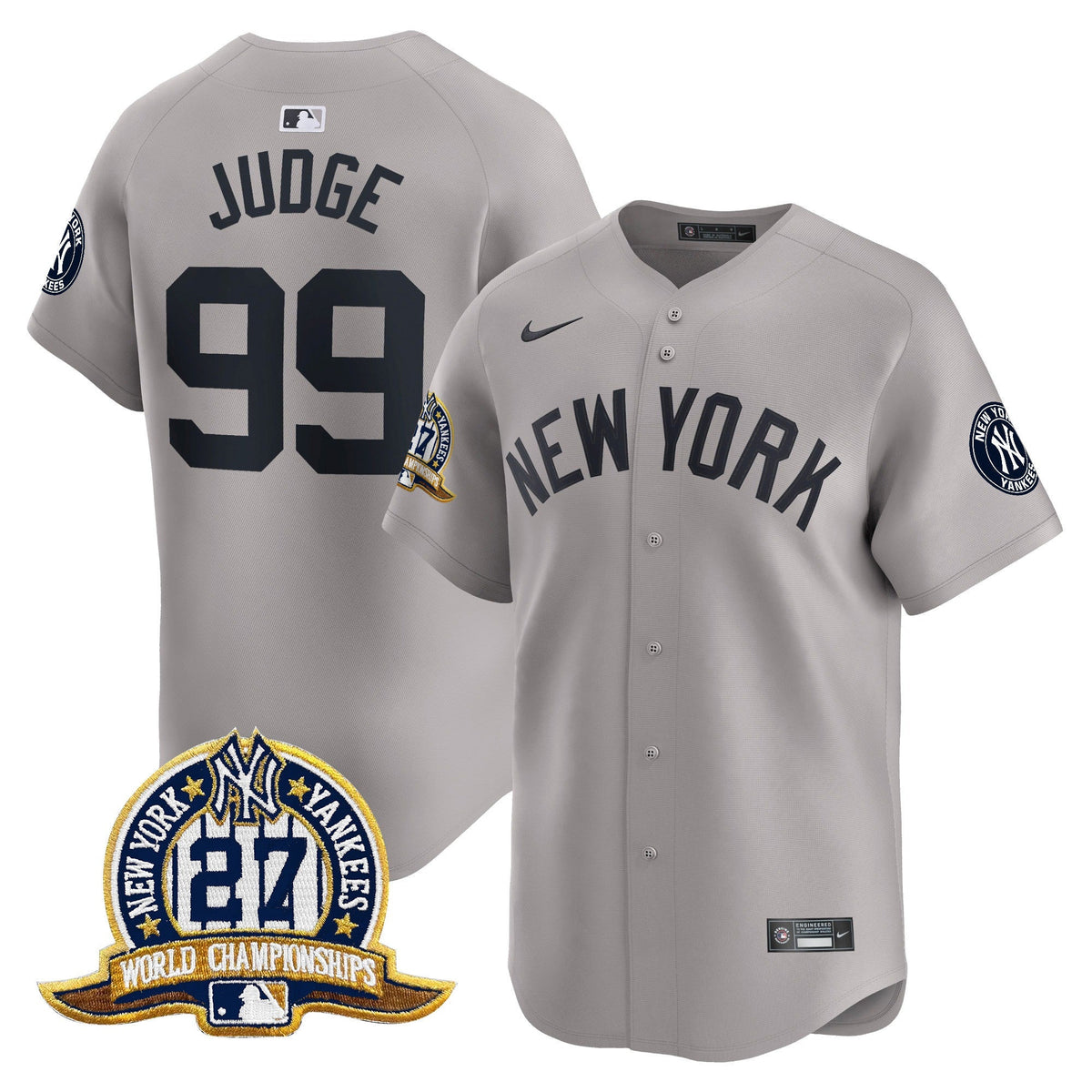 NYY 27 Time Champions Patch Vapor Premier Limited Jersey - All Stitched