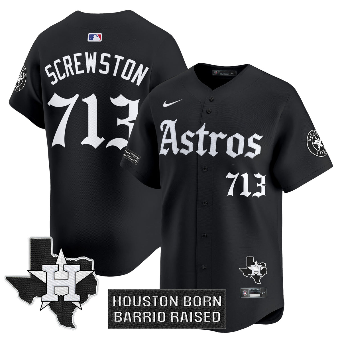 Men's Houston Astros 'Gothic Edition' Vapor Premier Limited Jersey - All Stitched