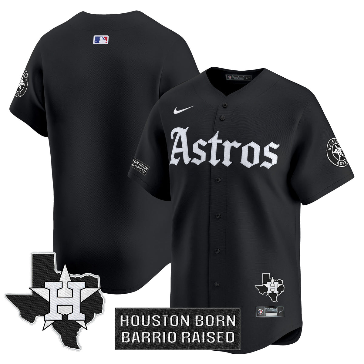 Men's Houston Astros 'Gothic Edition' Vapor Premier Limited Jersey - All Stitched