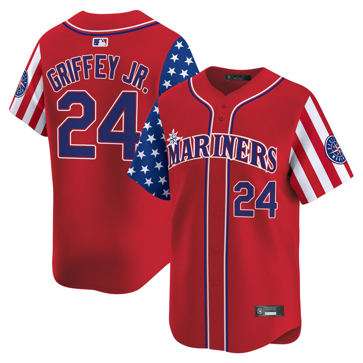 Men's Seattle Mariners 2025 Independence Day Vapor Premier Limited Jersey - All Stitched