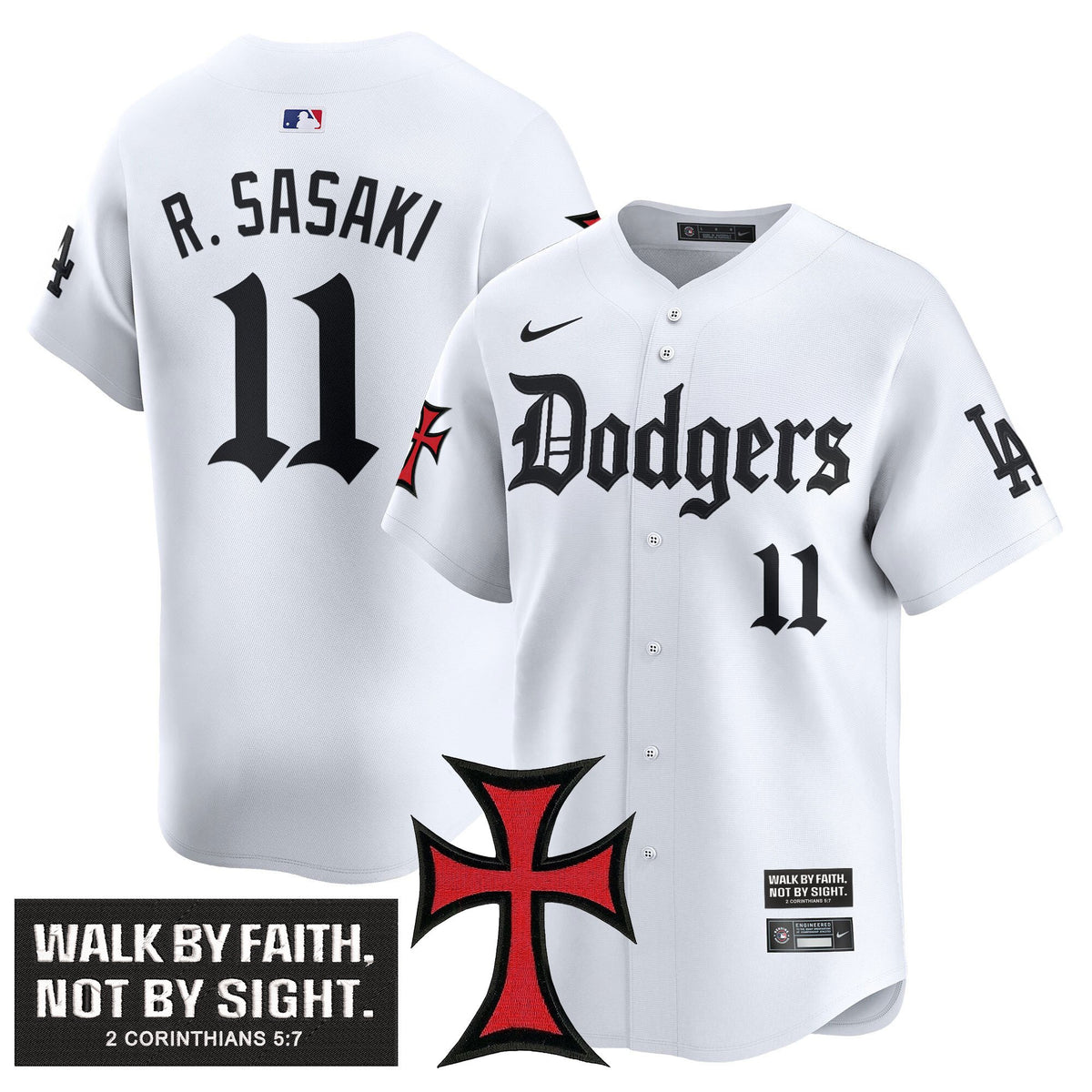 Men's Dodgers 'Faith & Glory Edition' Vapor Premier Limited Jersey - All Stitched