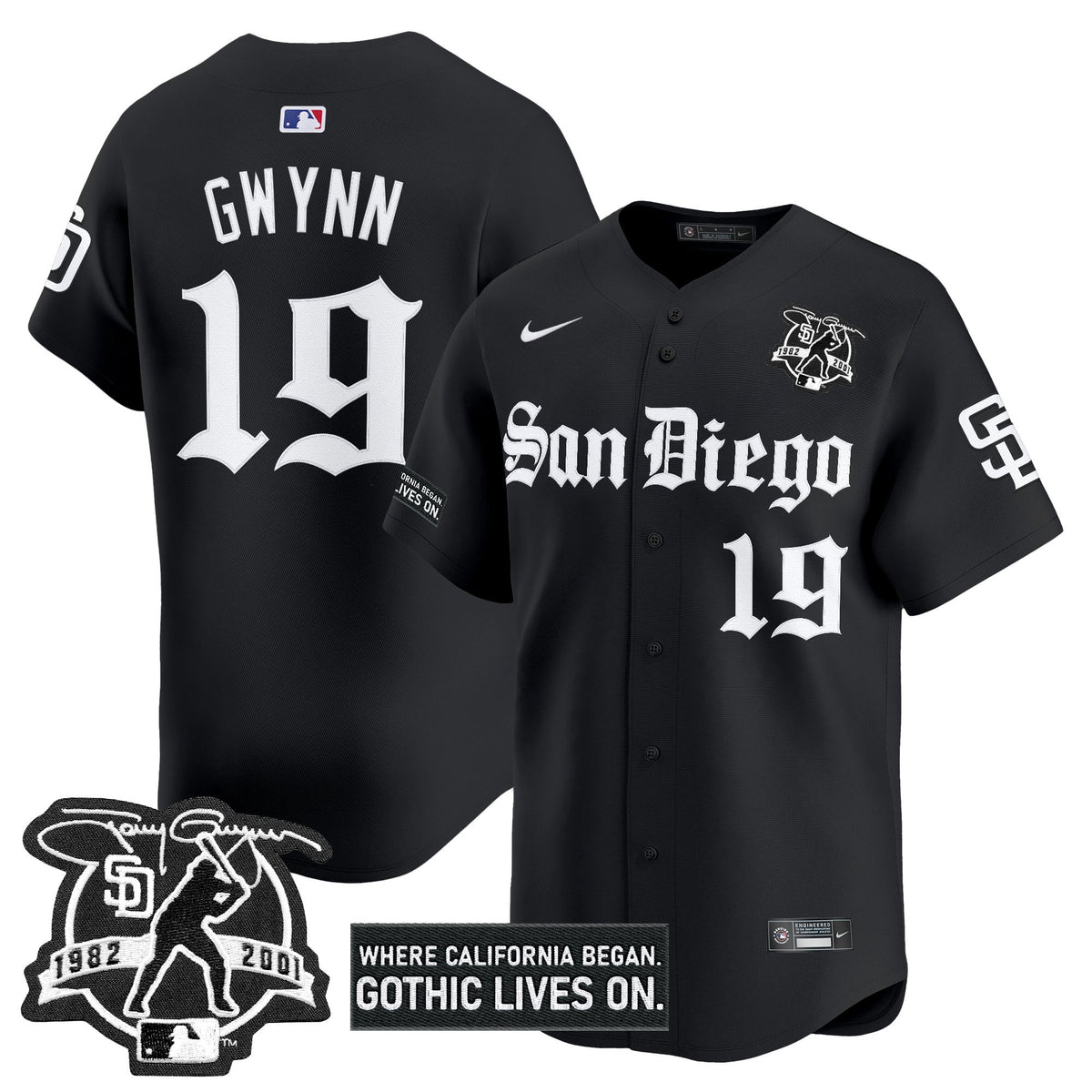Men's San Diego Padres 'Gothic Edition' Vapor Premier Limited Jersey - All Stitched