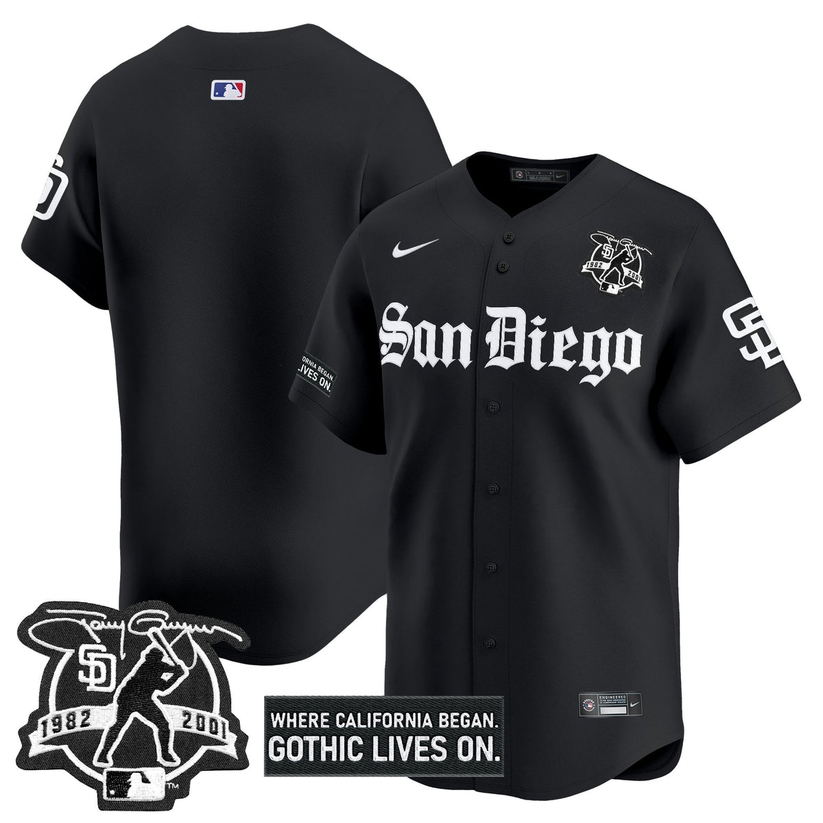 Men's San Diego Padres 'Gothic Edition' Vapor Premier Limited Jersey - All Stitched