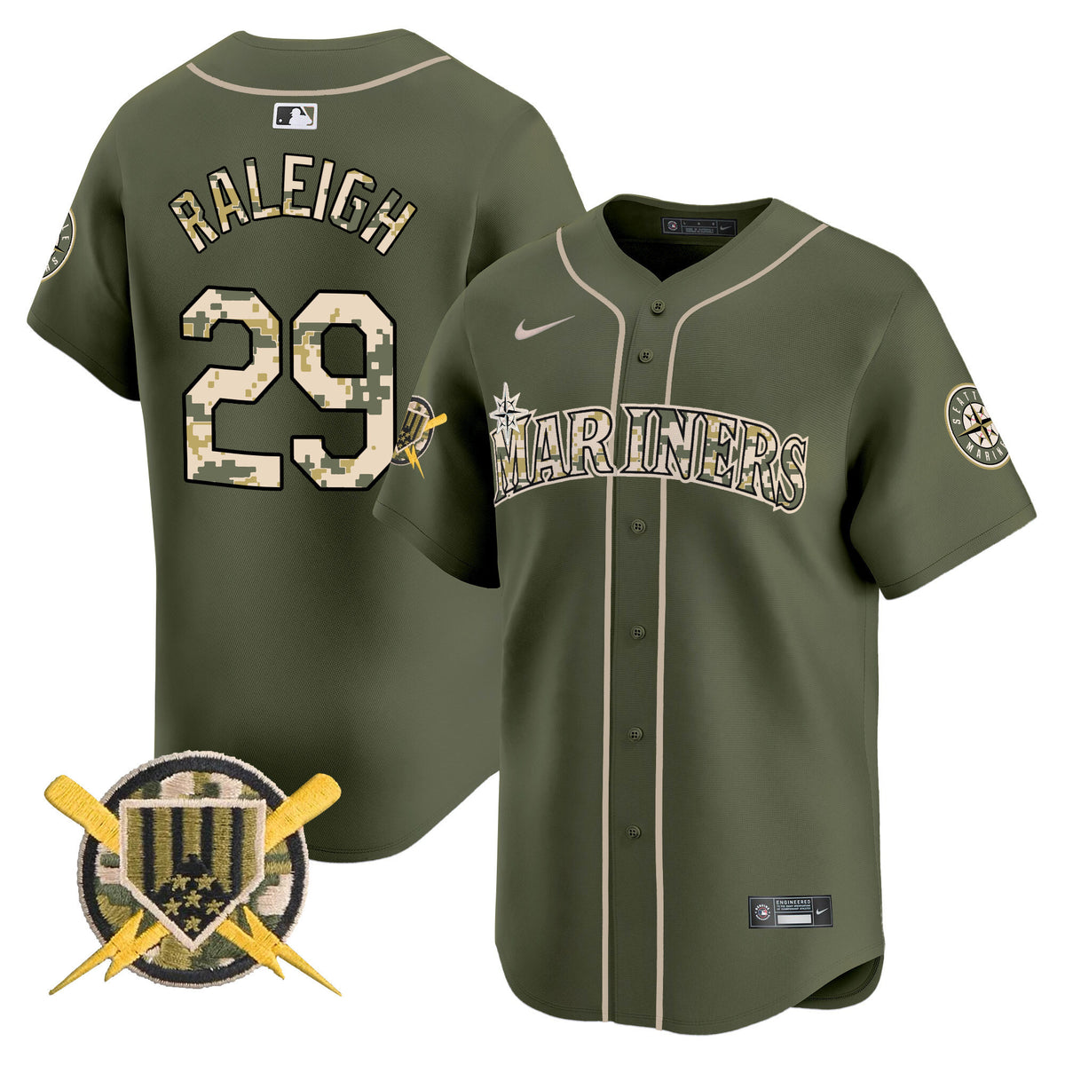 Men's Seattle Mariners Armed Forces Day Vapor Premier Limited Jersey - All Stitched