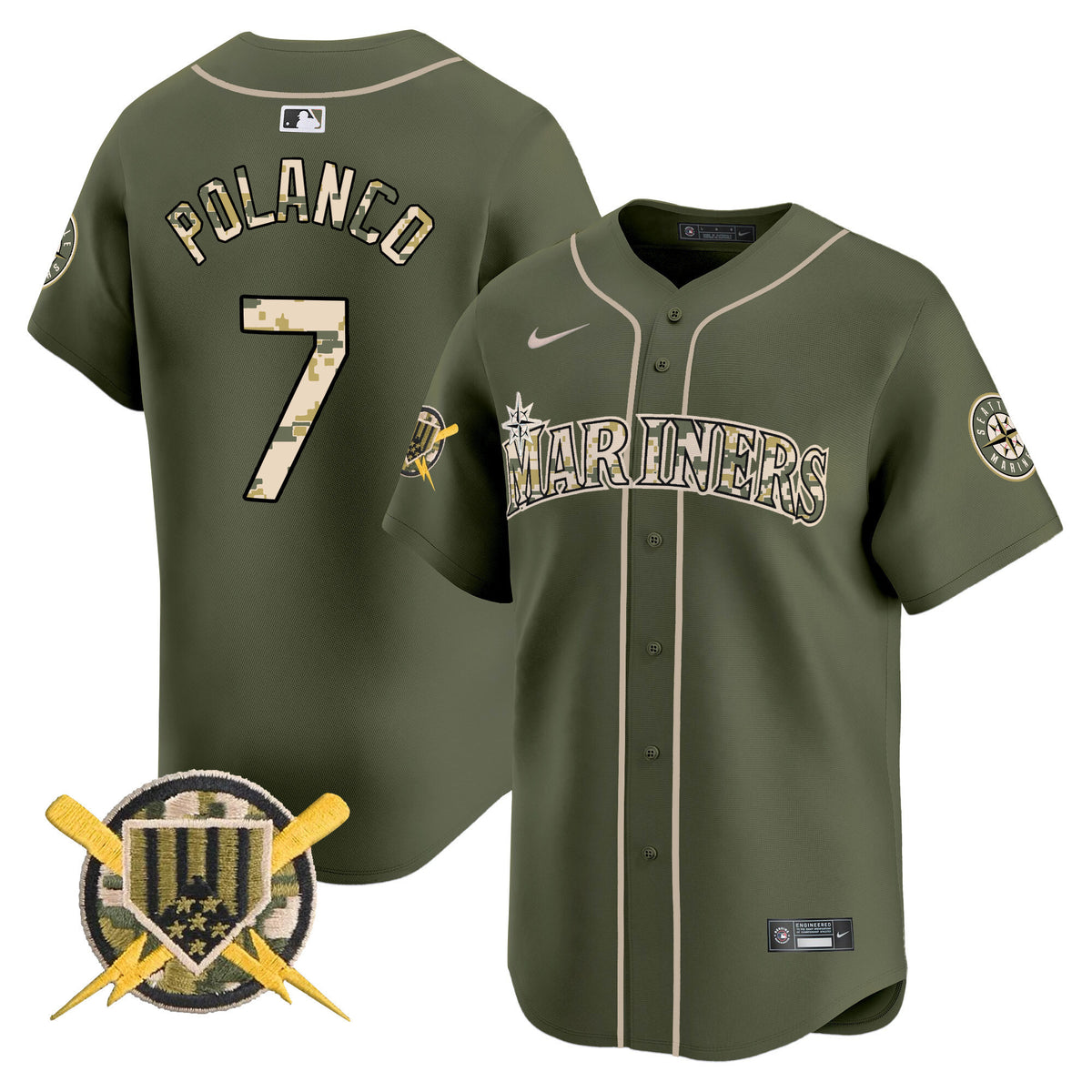 Men's Seattle Mariners Armed Forces Day Vapor Premier Limited Jersey - All Stitched