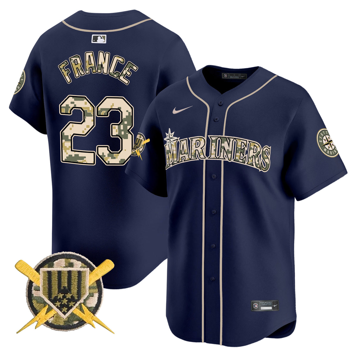 Men's Seattle Mariners Armed Forces Day Vapor Premier Limited Jersey - All Stitched