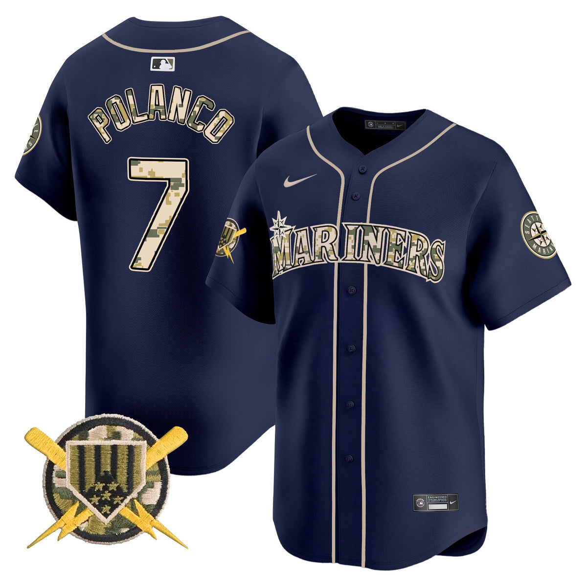 Men's Seattle Mariners Armed Forces Day Vapor Premier Limited Jersey - All Stitched