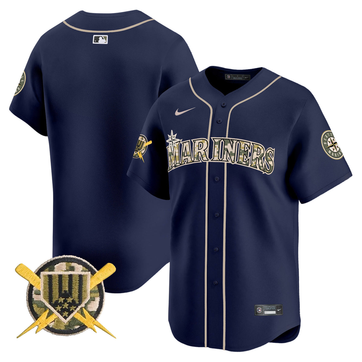 Men's Seattle Mariners Armed Forces Day Vapor Premier Limited Jersey - All Stitched