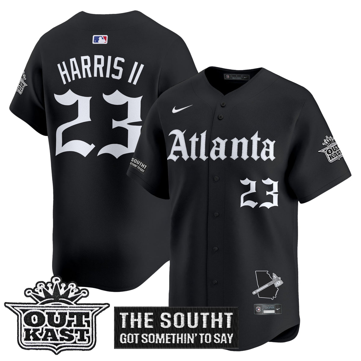 Men's Atlanta Braves 'Gothic South x Outkast Edition' Vapor Premier Limited Jersey - All Stitched