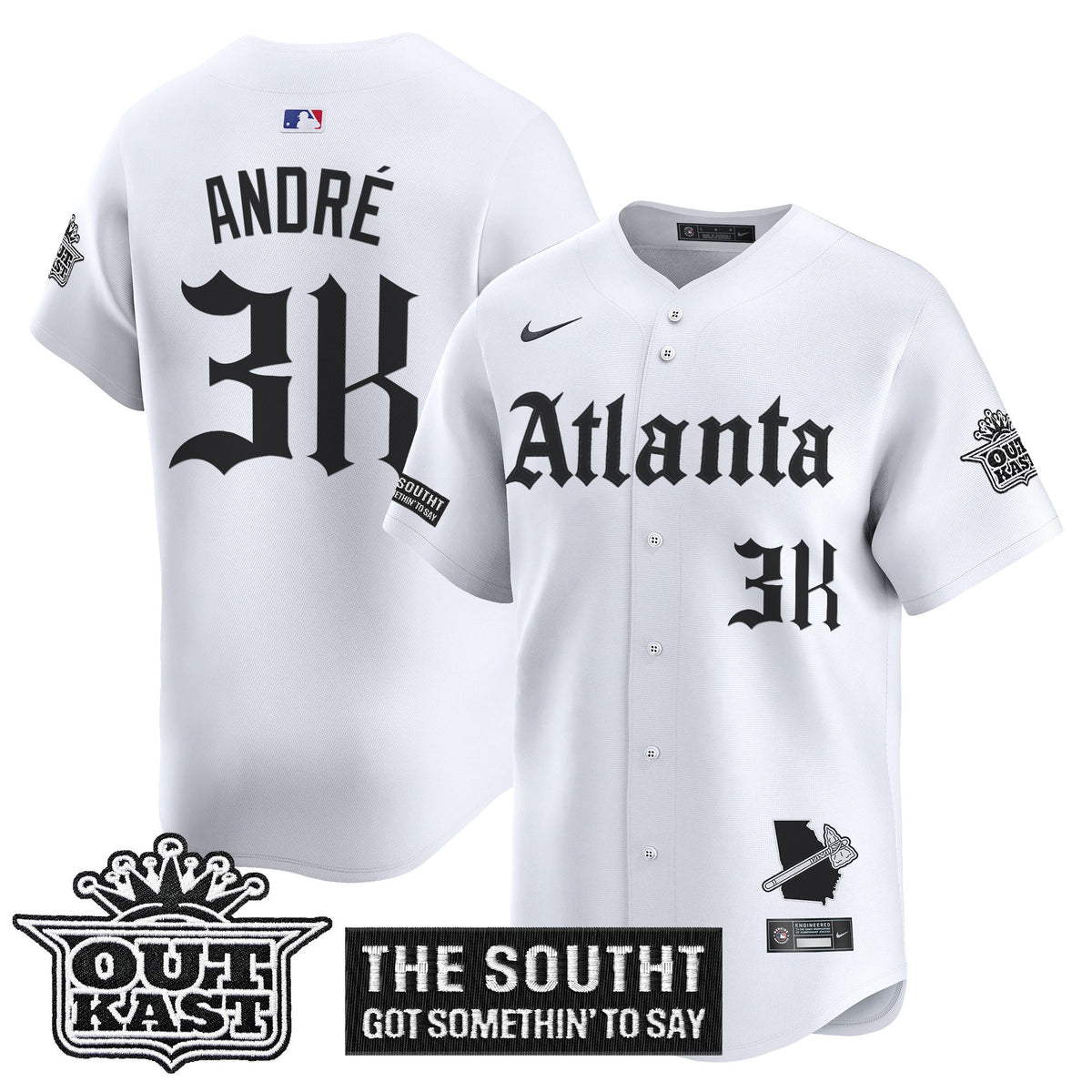 Men's Atlanta Braves 'Gothic South x Outkast Edition' Vapor Premier Limited Jersey - All Stitched