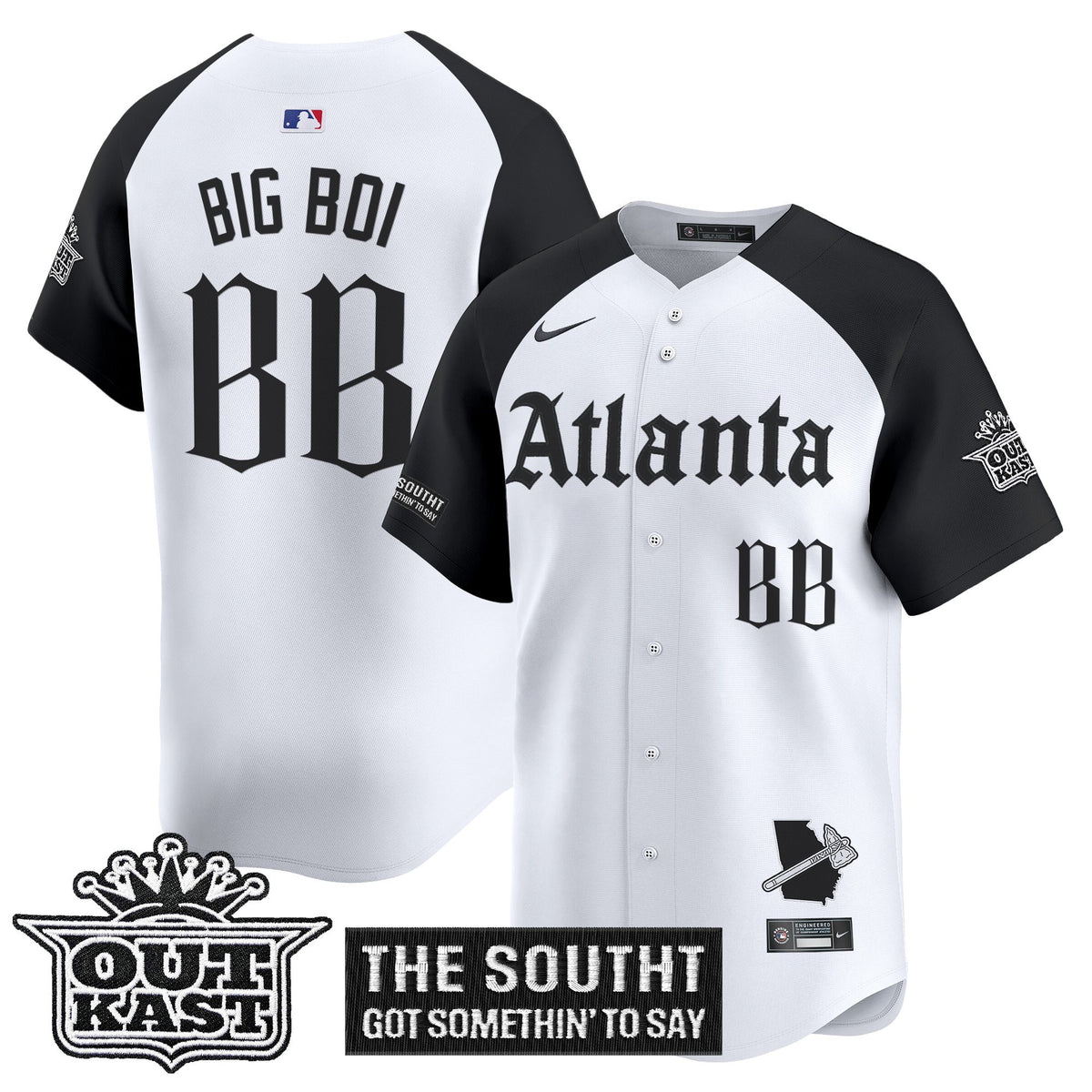 Men's Atlanta Braves 'Gothic South x Outkast Edition' Vapor Premier Limited Jersey - All Stitched