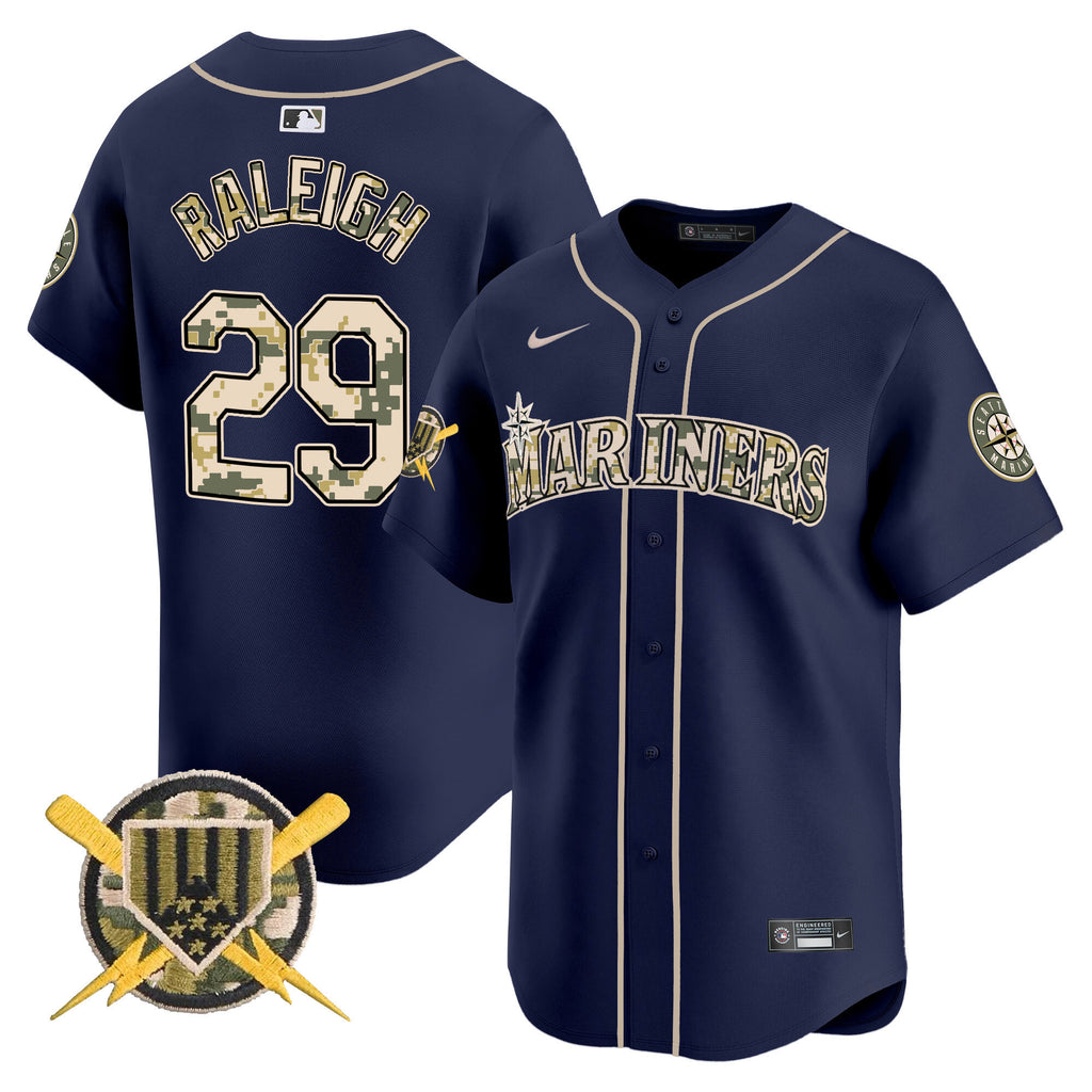 Men's Seattle Mariners Armed Forces Day Vapor Premier Limited Jersey - All Stitched