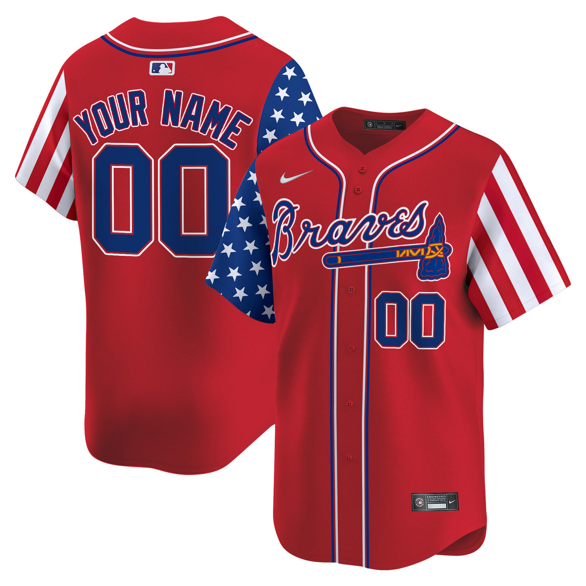 Atlanta Braves 2024 Independence Day Vapor Premier Limited Custom Jersey - All Stitched