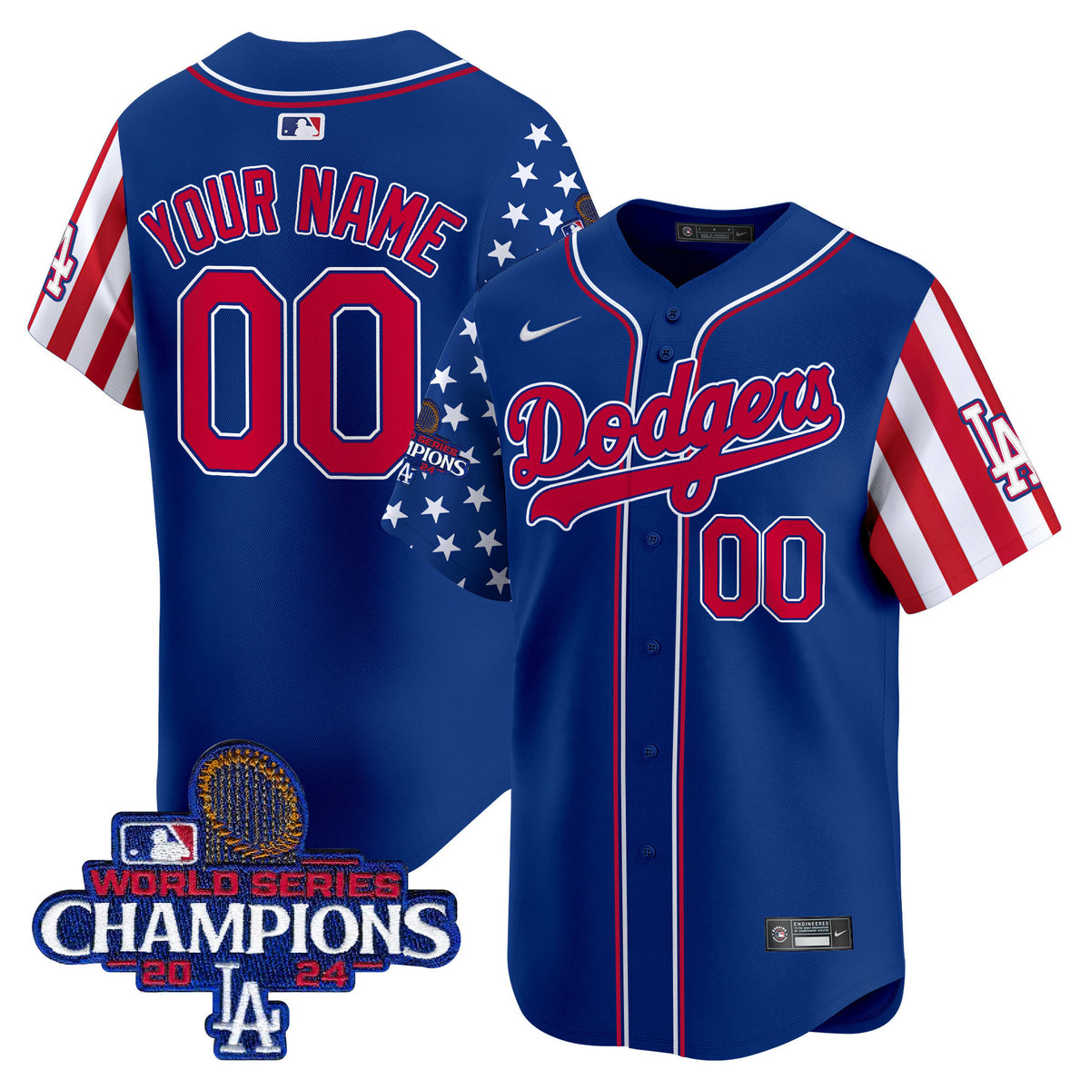 Dodgers 2025 Independence Day Vapor Premier Limited Custom Jersey - All Stitched