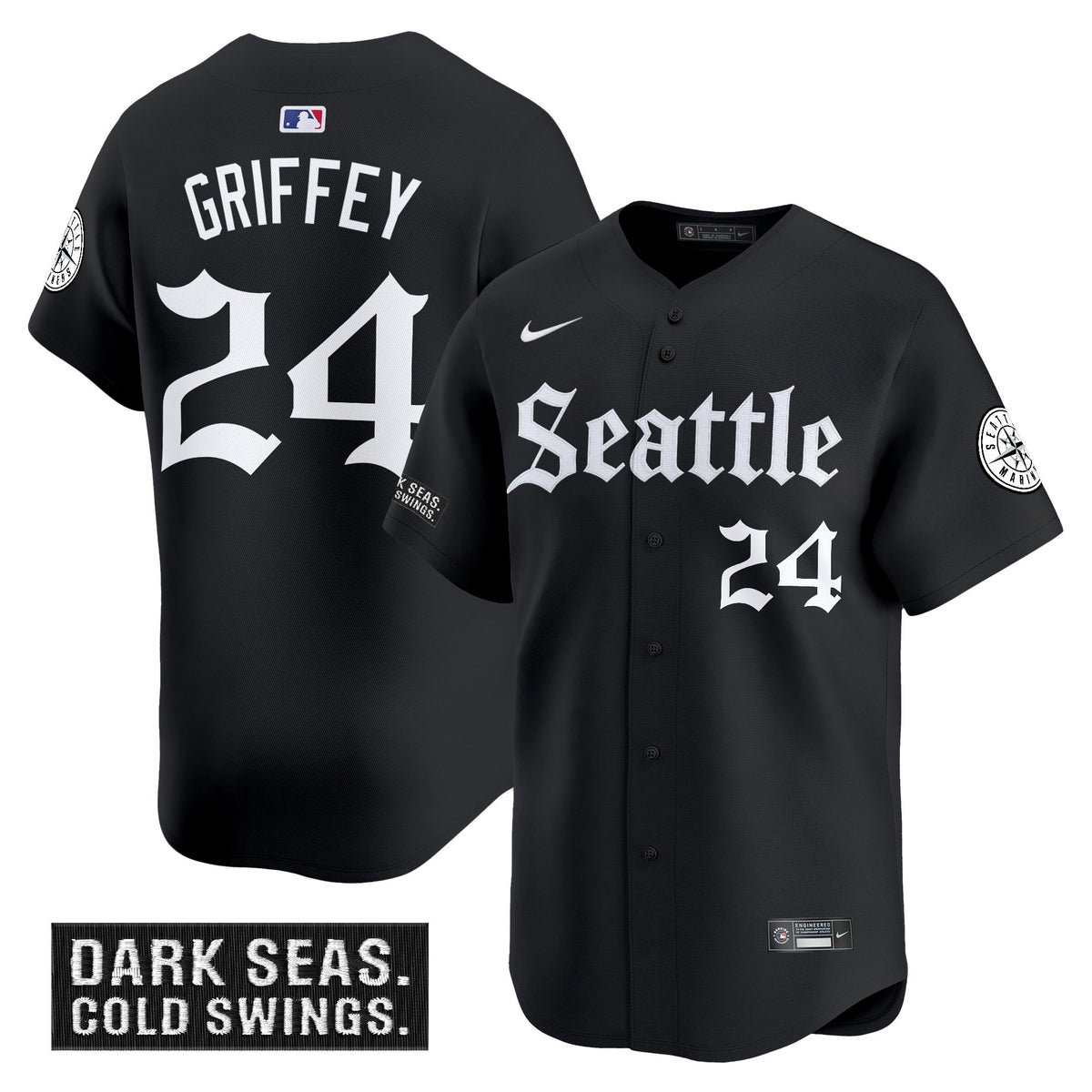 Men's Seattle Mariners 'Deep Sea Gothic Edition' Vapor Premier Limited Jersey - All Stitched