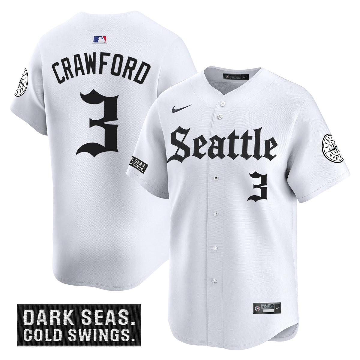 Men's Seattle Mariners 'Deep Sea Gothic Edition' Vapor Premier Limited Jersey - All Stitched