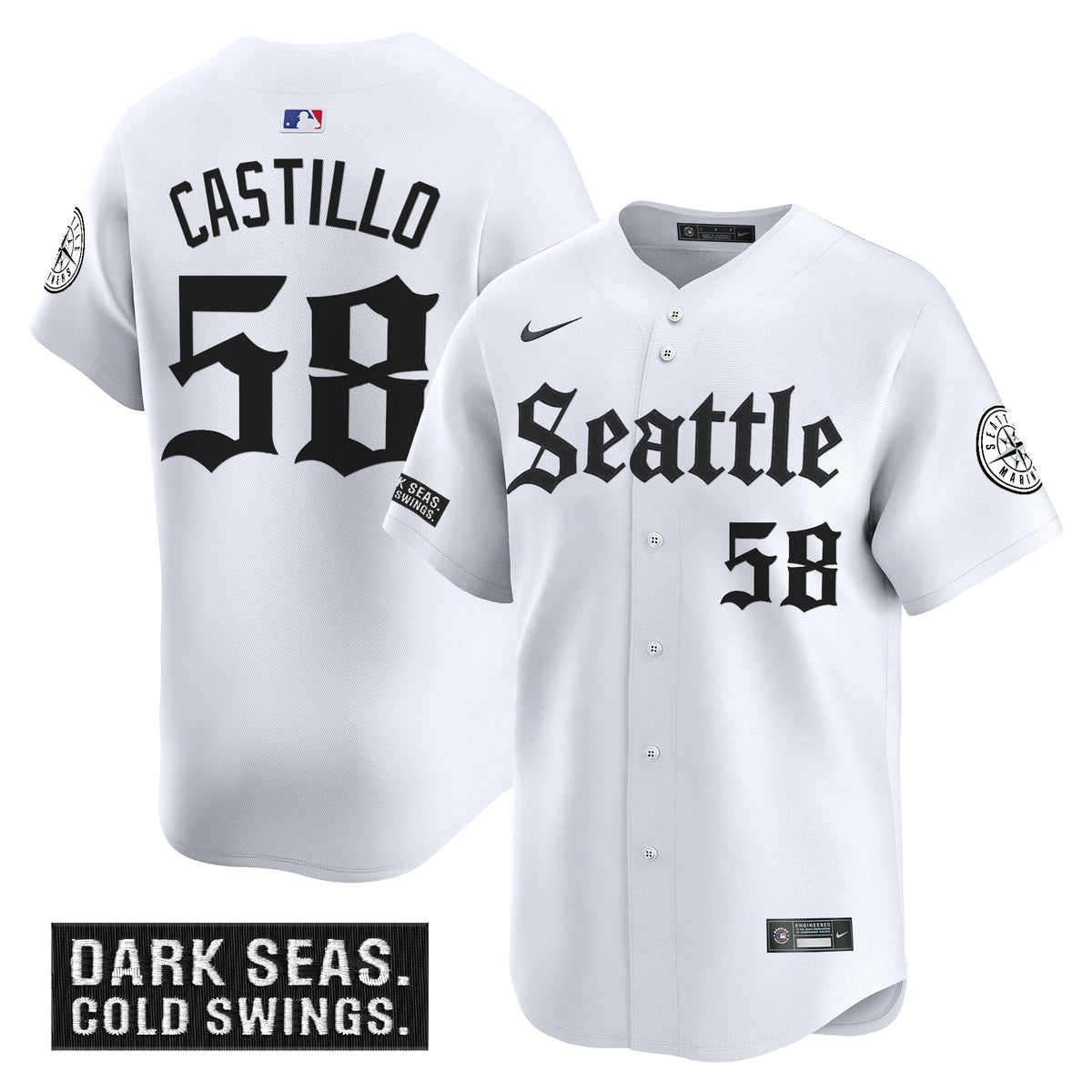 Men's Seattle Mariners 'Deep Sea Gothic Edition' Vapor Premier Limited Jersey - All Stitched