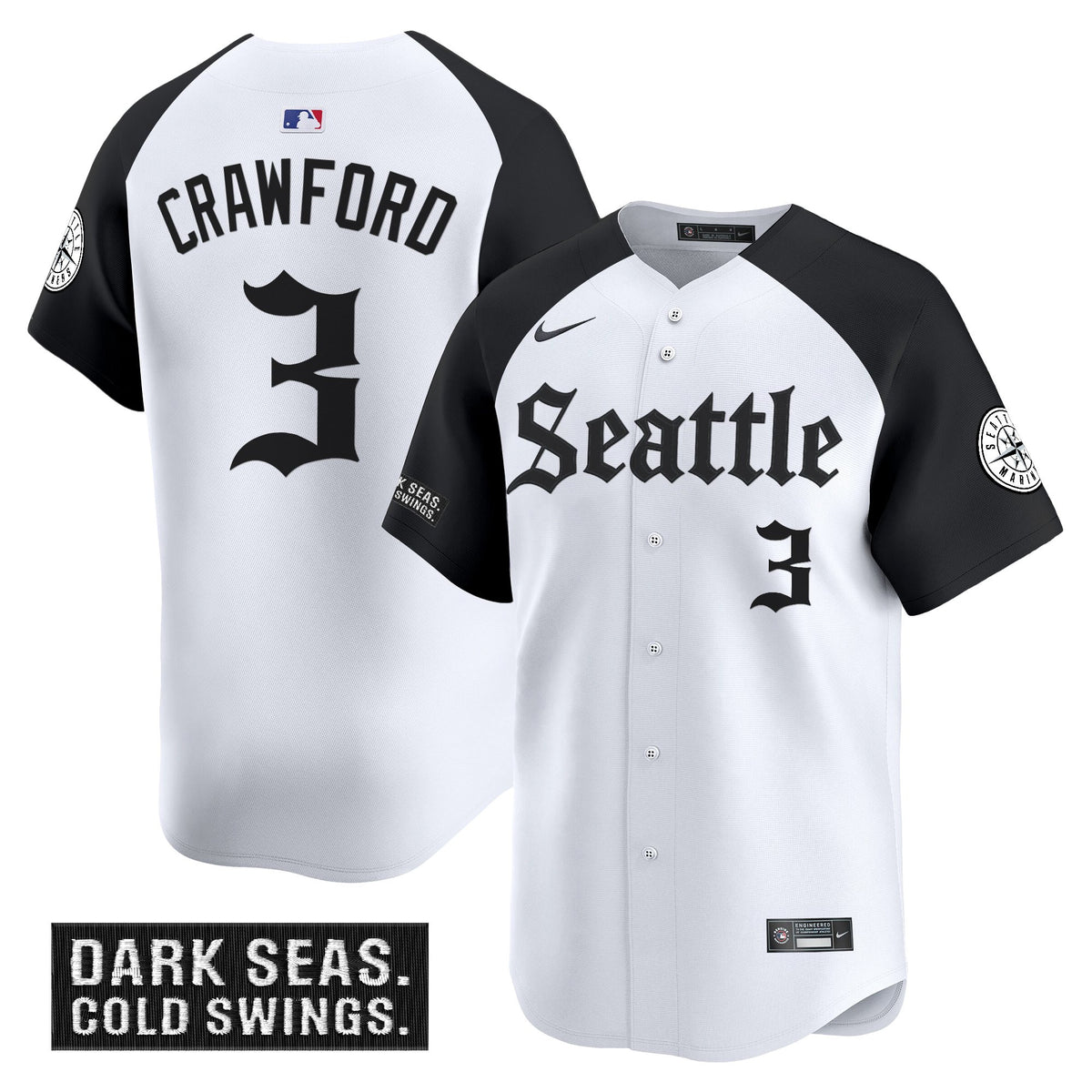 Men's Seattle Mariners 'Deep Sea Gothic Edition' Vapor Premier Limited Jersey - All Stitched