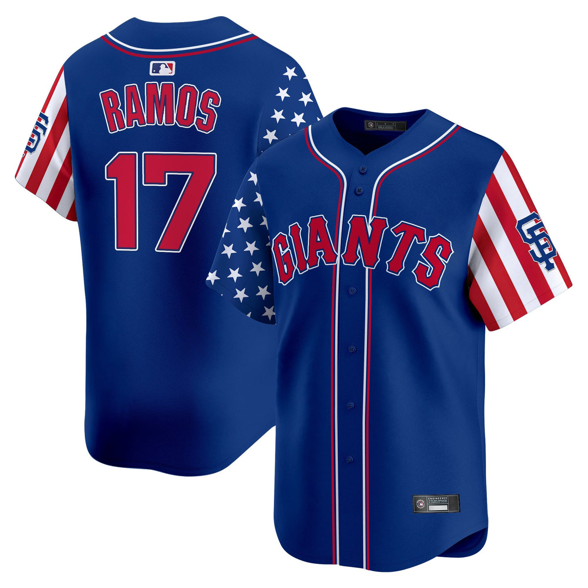 Men's San Francisco Giants 2025 Independence Day Vapor Premier Limited Jersey - All Stitched
