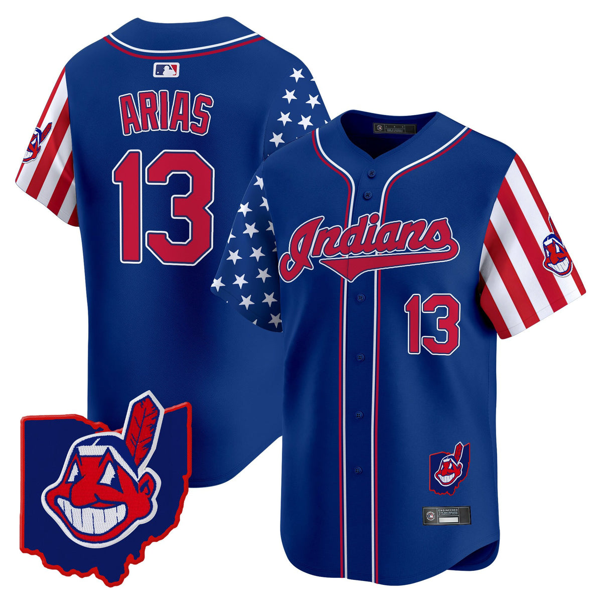 Men's Cleveland Indians 2025 Independence Day Vapor Premier Limited Jersey - All Stitched
