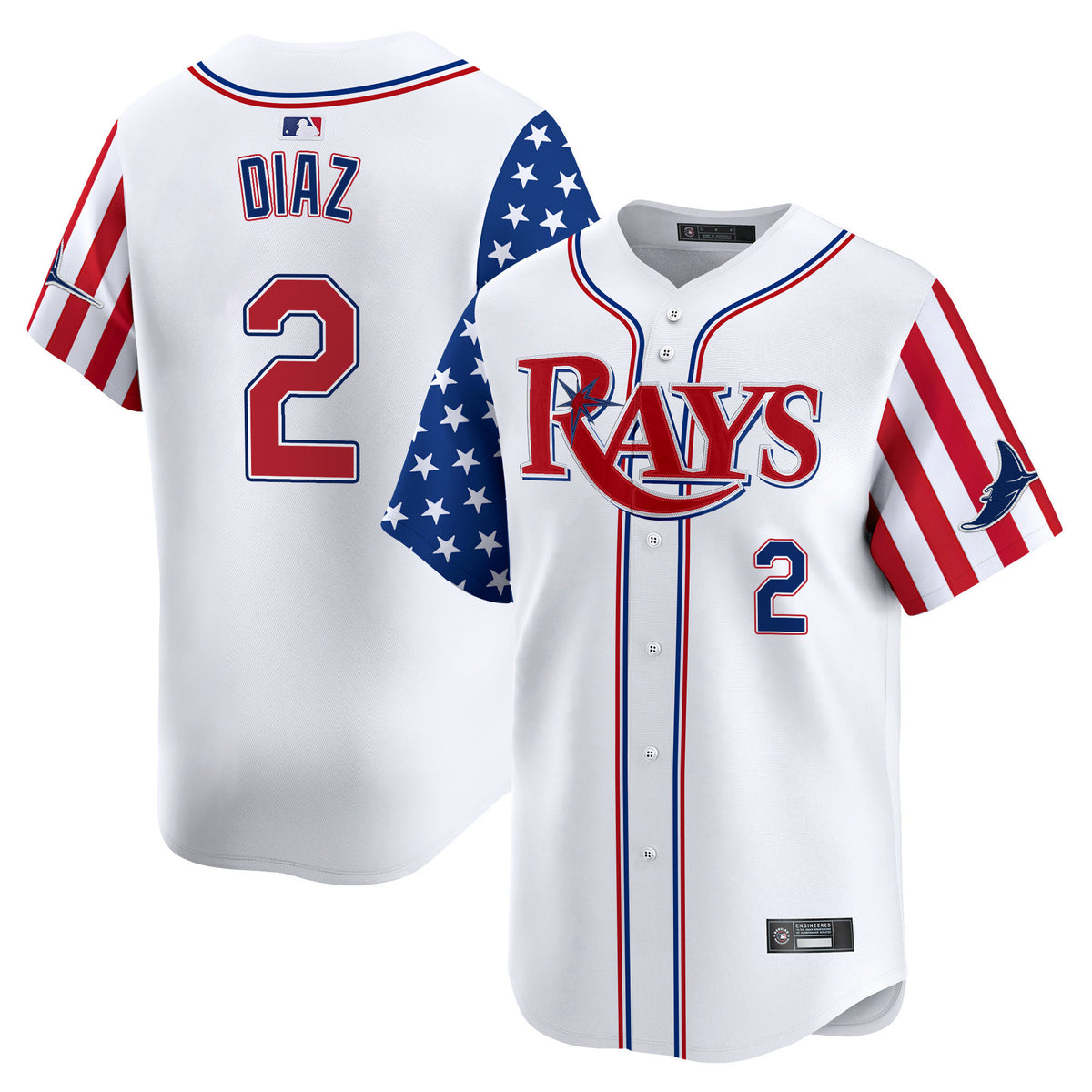 Men's Tampa Bay Rays 2025 Independence Day Vapor Premier Limited Jersey - All Stitched