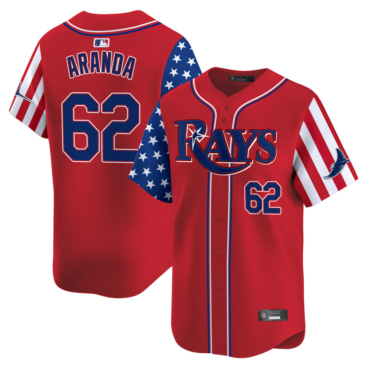 Men's Tampa Bay Rays 2025 Independence Day Vapor Premier Limited Jersey - All Stitched
