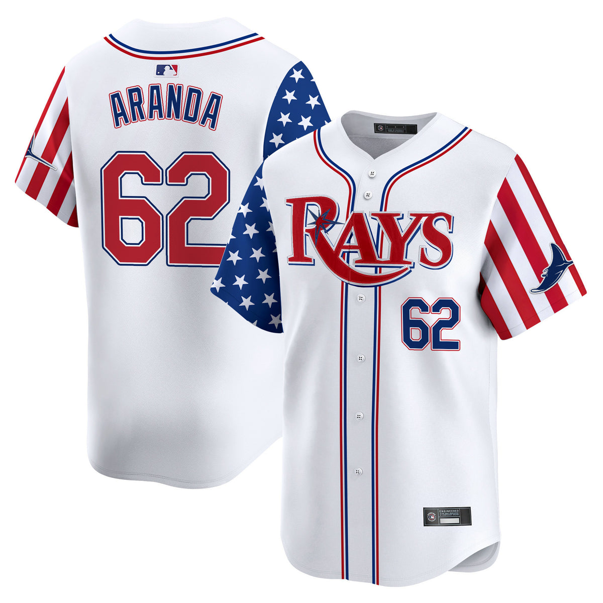Men's Tampa Bay Rays 2025 Independence Day Vapor Premier Limited Jersey - All Stitched