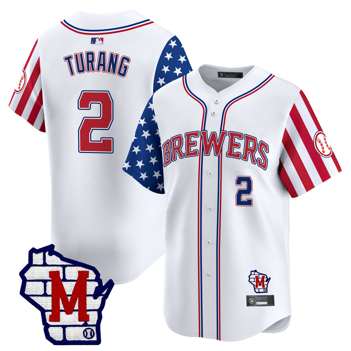 Men's Milwaukee Brewers 2025 Independence Day Vapor Premier Limited Jersey - All Stitched