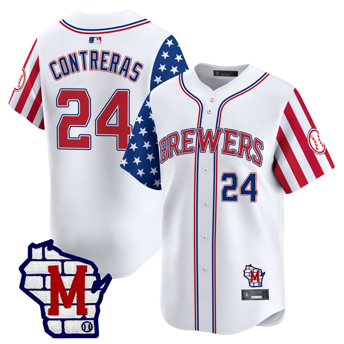 Men's Milwaukee Brewers 2025 Independence Day Vapor Premier Limited Jersey - All Stitched