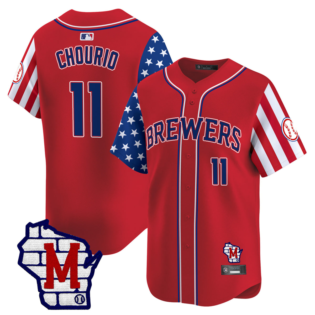 Men's Milwaukee Brewers 2025 Independence Day Vapor Premier Limited Jersey - All Stitched