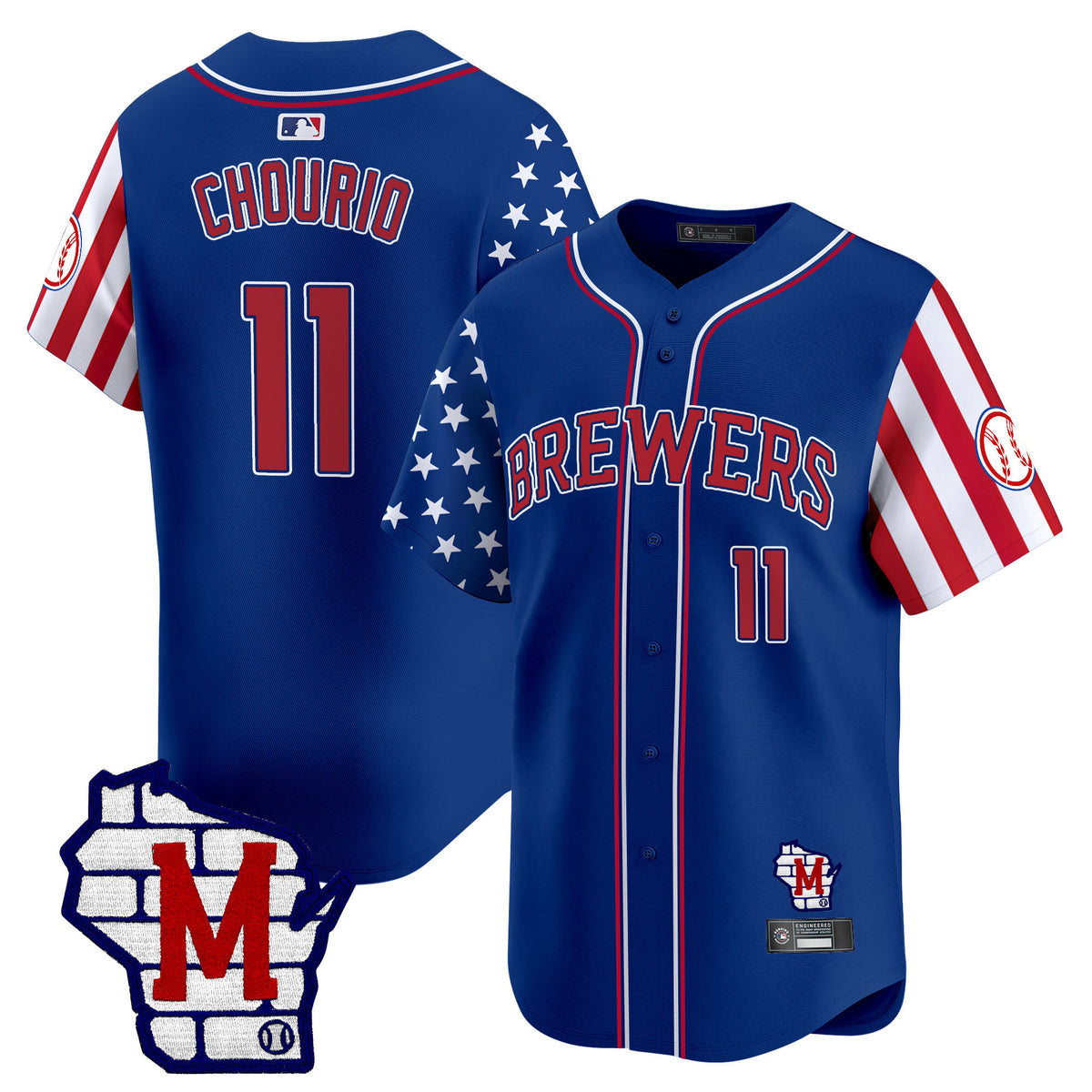 Men's Milwaukee Brewers 2025 Independence Day Vapor Premier Limited Jersey - All Stitched
