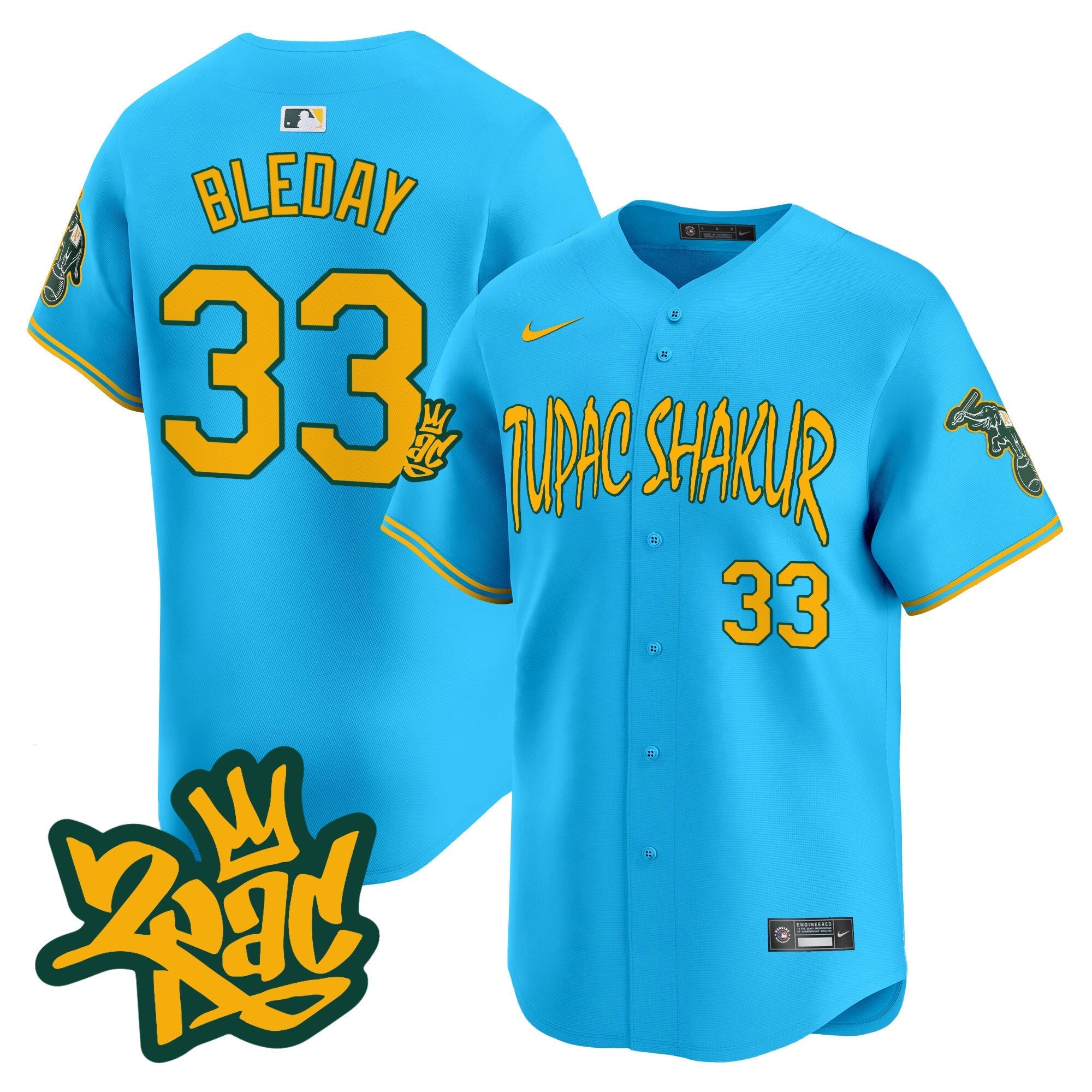 OAK Tupac Shakur Vapor Premier Limited Jersey - Stitched