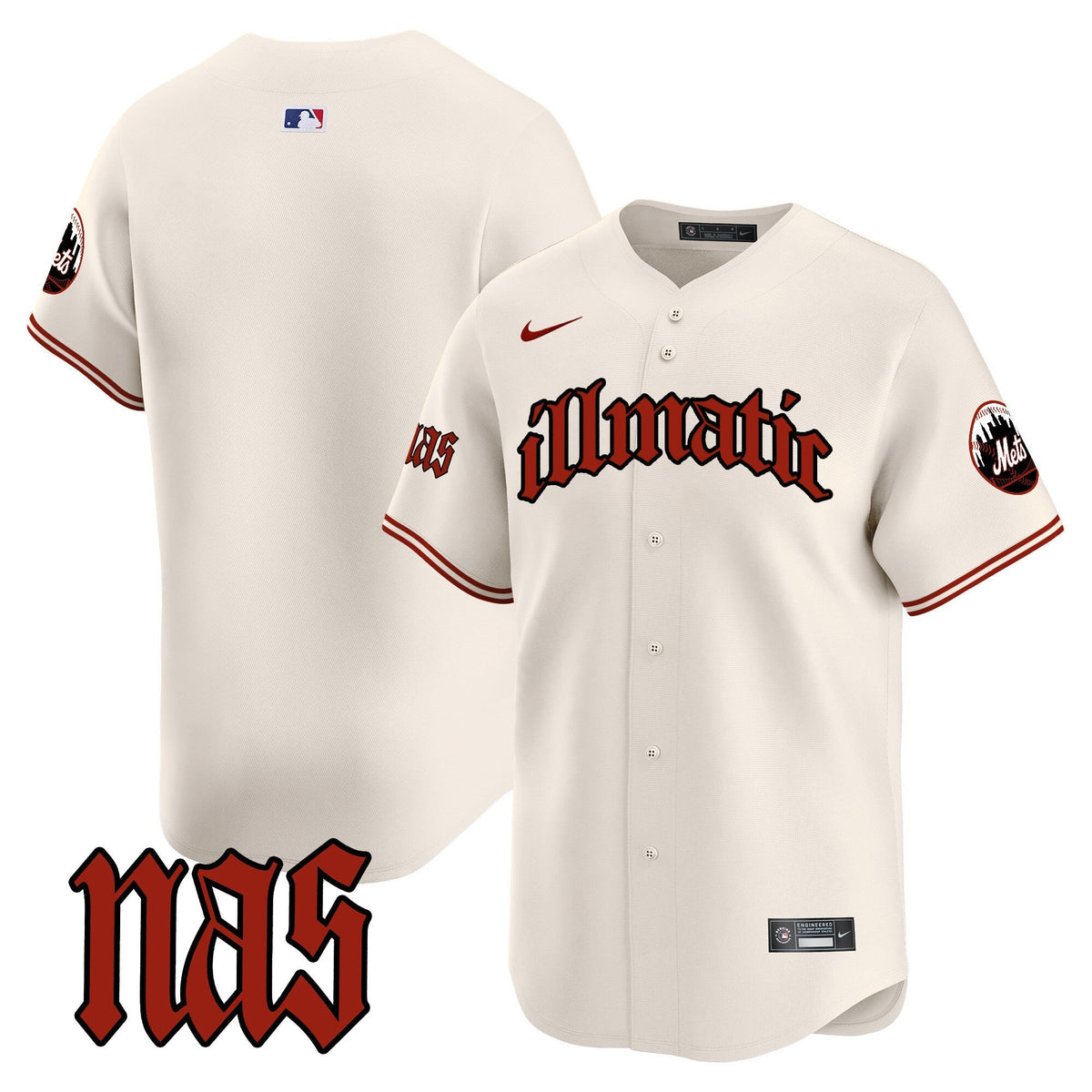 Mets Nas Illmatic Vapor Premier Limited Jersey - Stitched