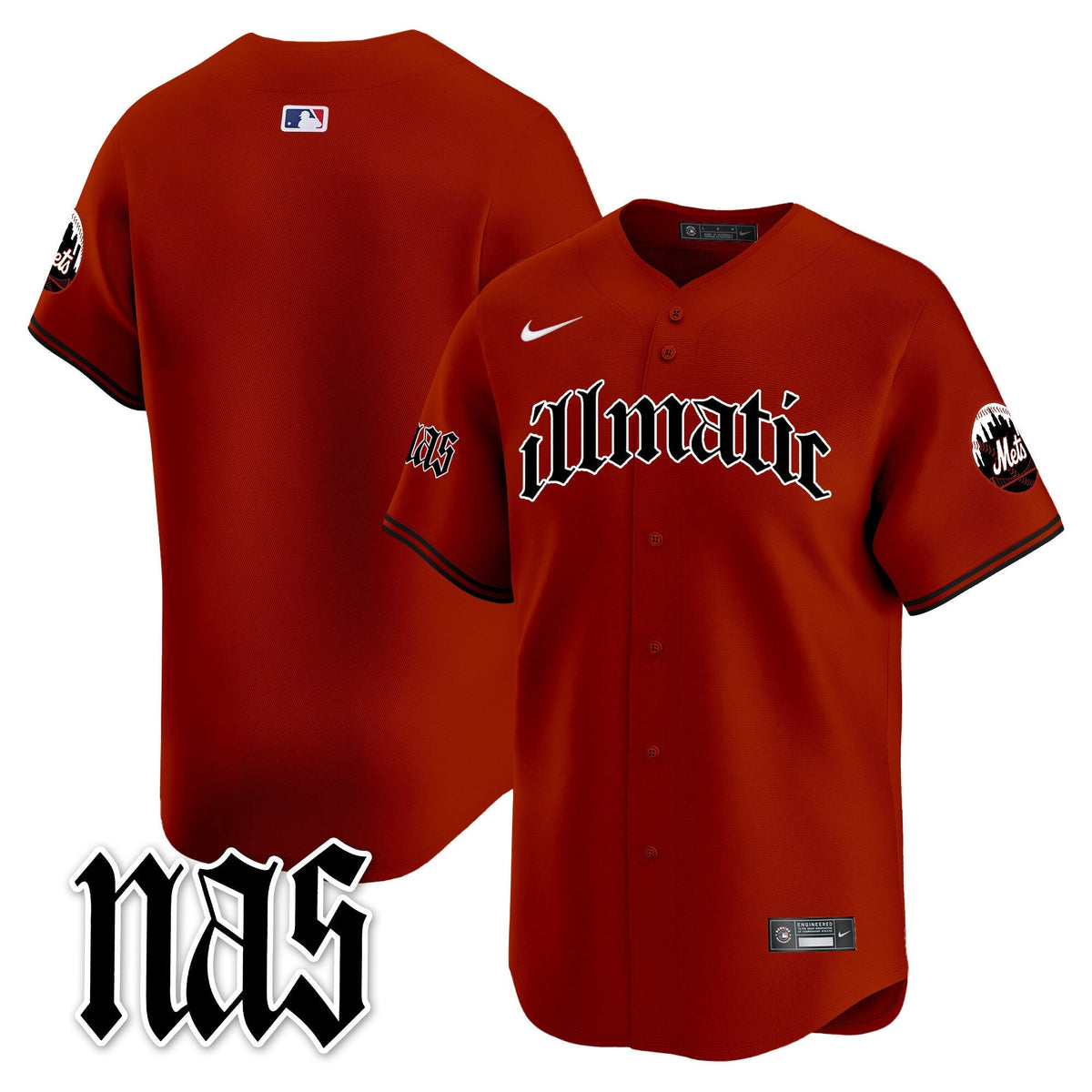 Mets Nas Illmatic Vapor Premier Limited Jersey - Stitched