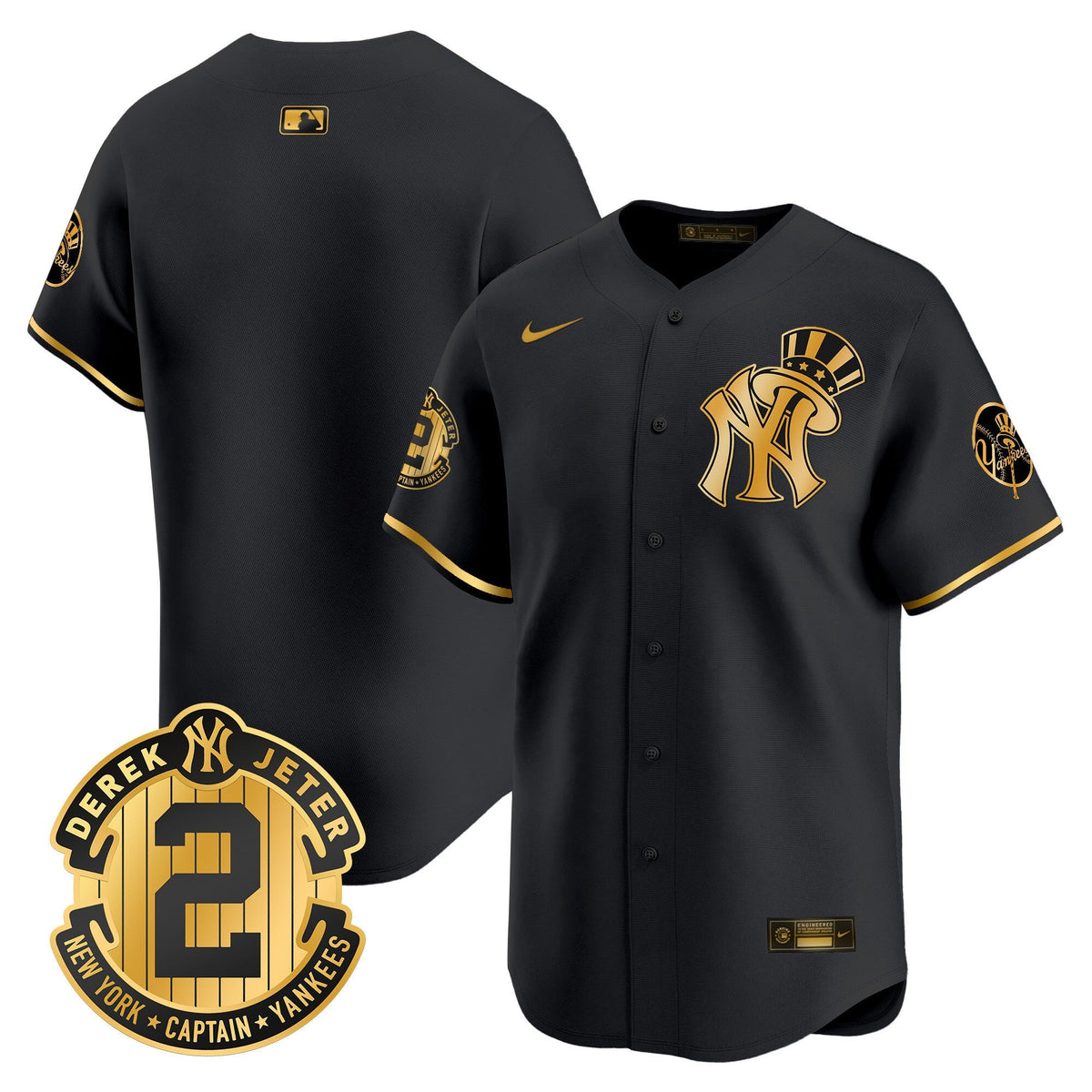 NYY Derek Jeter Patch Vapor Premier Limited Jersey V2 - All Stitched