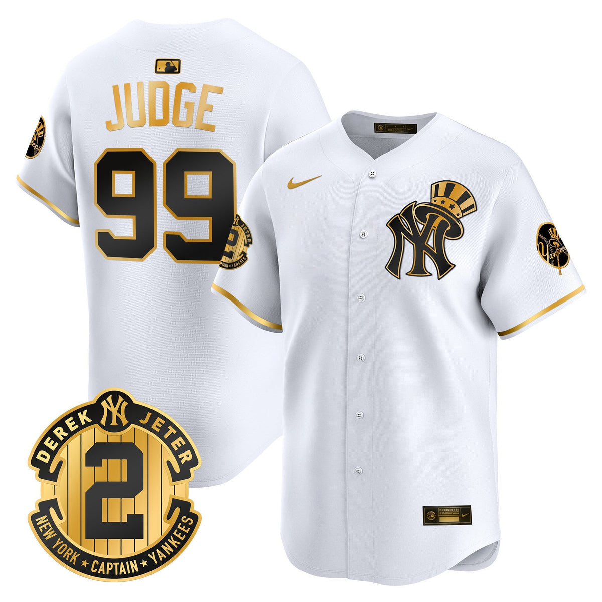 NYY Derek Jeter Patch Vapor Premier Limited Jersey V2 - All Stitched