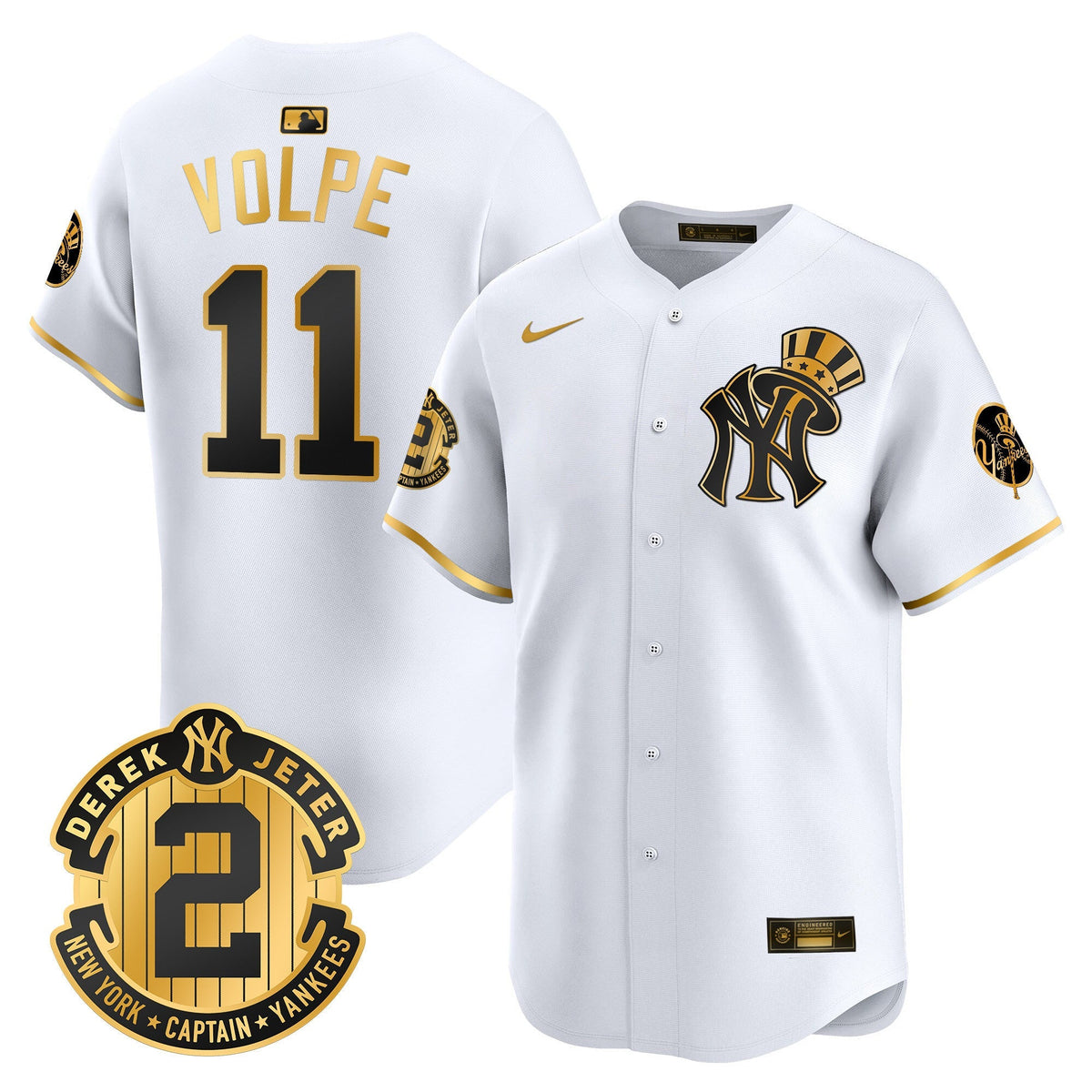 NYY Derek Jeter Patch Vapor Premier Limited Jersey V2 - All Stitched