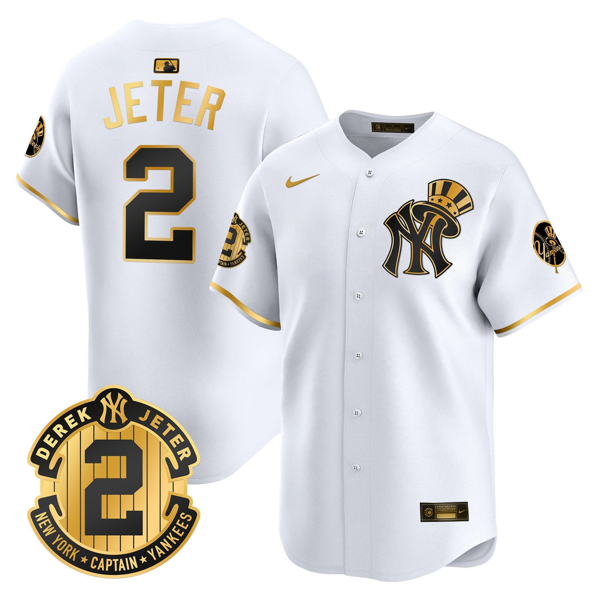 NYY Derek Jeter Patch Vapor Premier Limited Jersey V2 - All Stitched