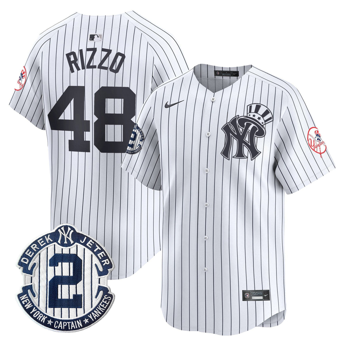 NYY Derek Jeter Patch Vapor Premier Limited Jersey V2 - All Stitched