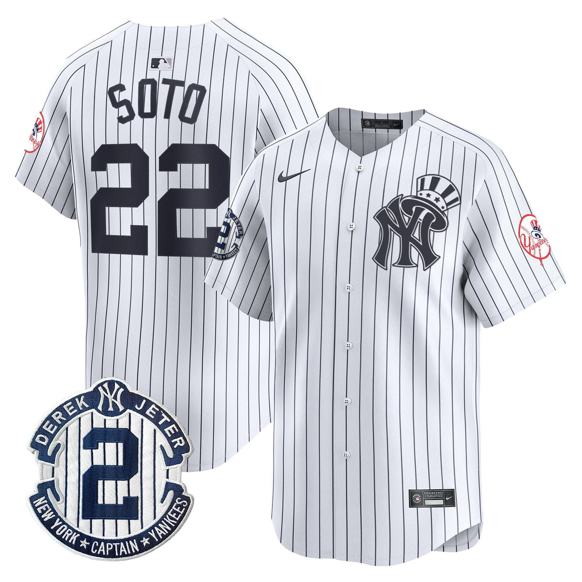 NYY Derek Jeter Patch Vapor Premier Limited Jersey V2 - All Stitched