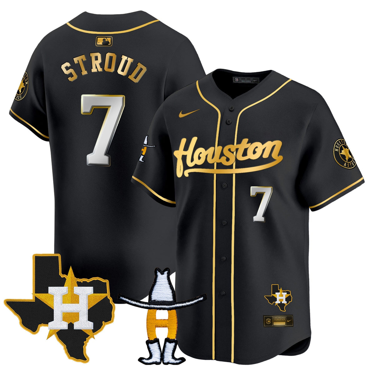 HAS Houston Rodeo Patch Vapor Premier Limited Jersey - All Stitched