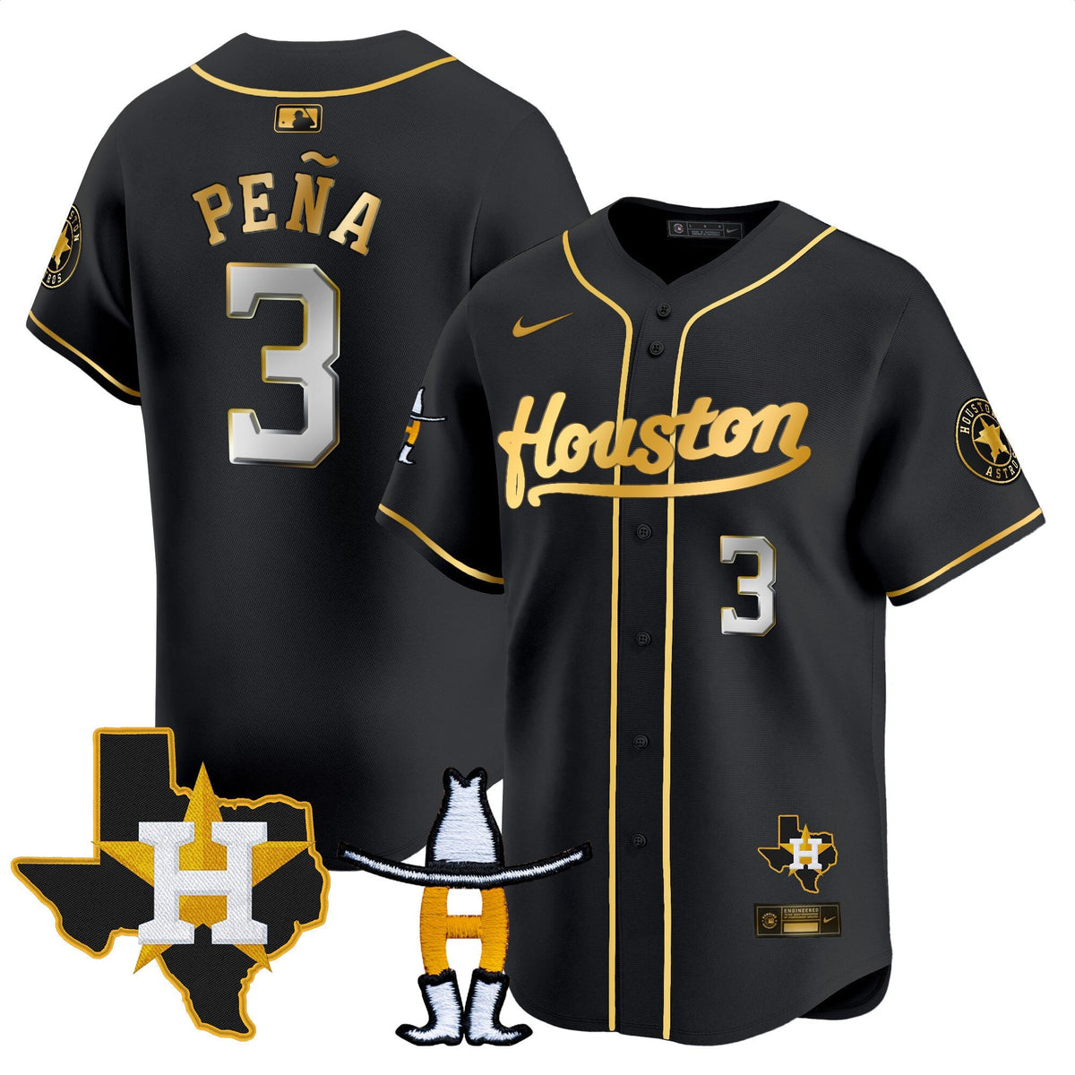 HAS Houston Rodeo Patch Vapor Premier Limited Jersey - All Stitched