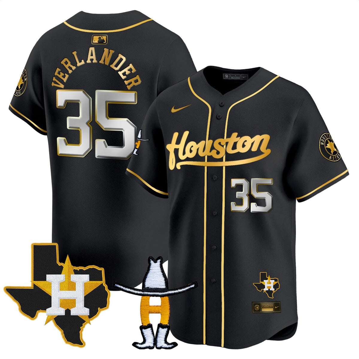 HAS Houston Rodeo Patch Vapor Premier Limited Jersey - All Stitched