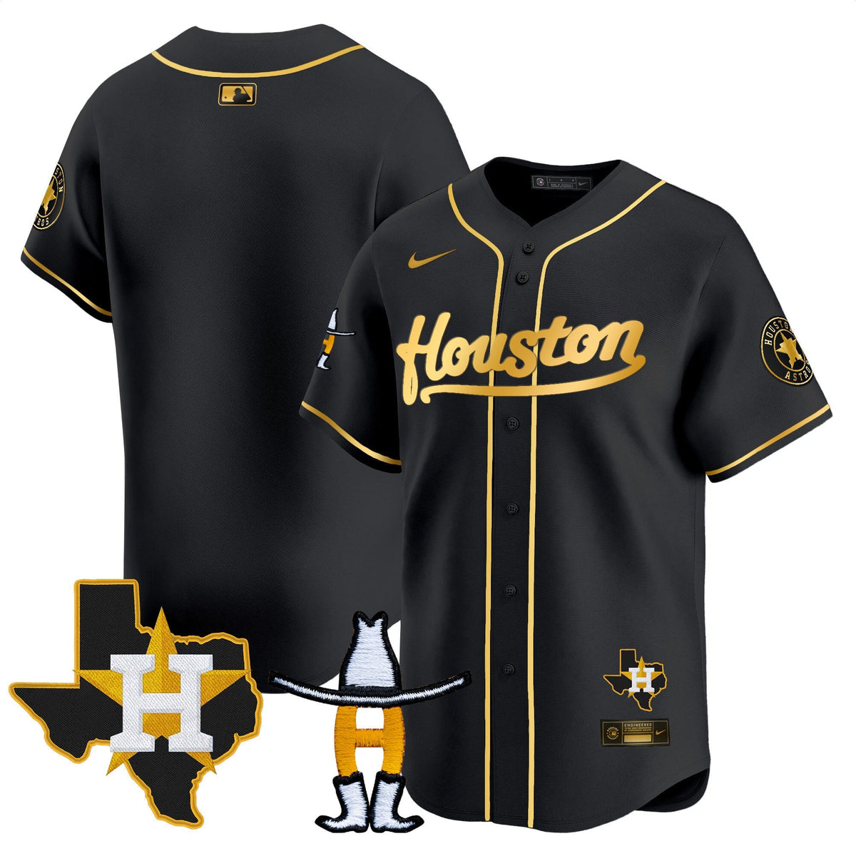 HAS Houston Rodeo Patch Vapor Premier Limited Jersey - All Stitched