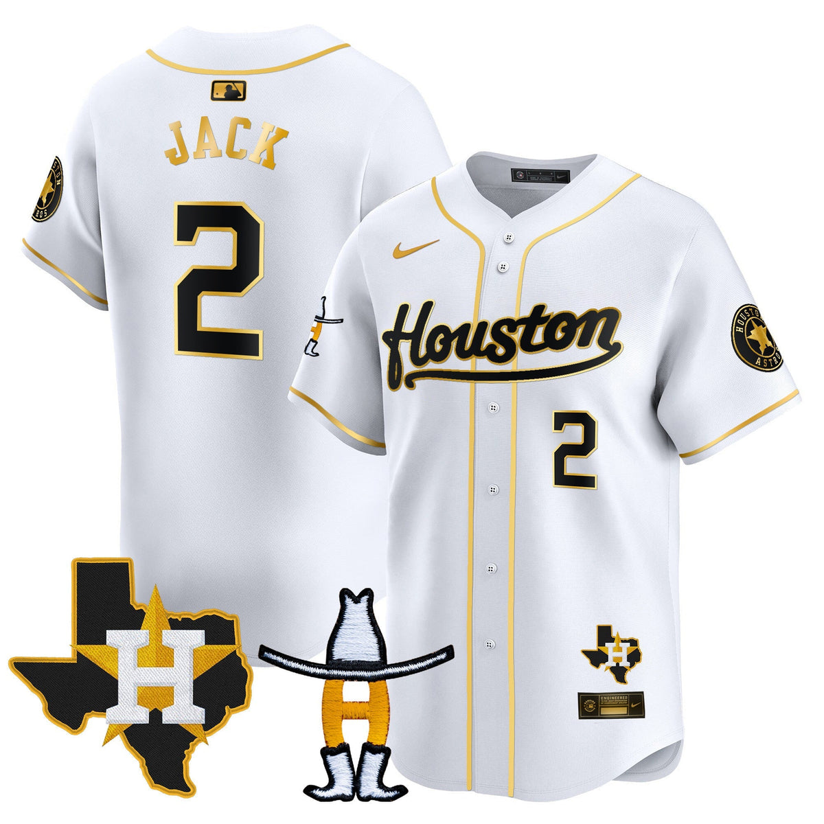 HAS Houston Rodeo Patch Vapor Premier Limited Jersey - All Stitched