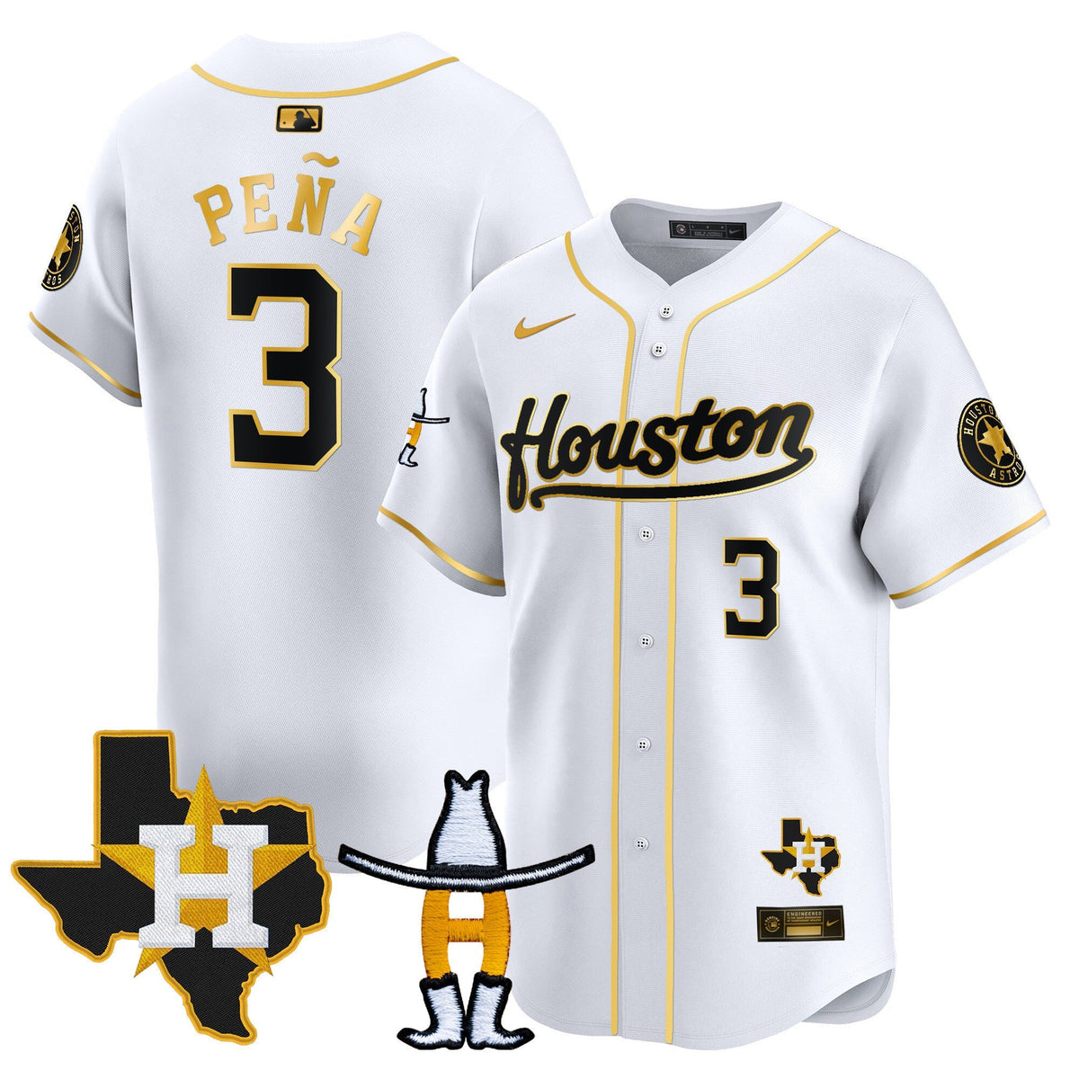 HAS Houston Rodeo Patch Vapor Premier Limited Jersey - All Stitched